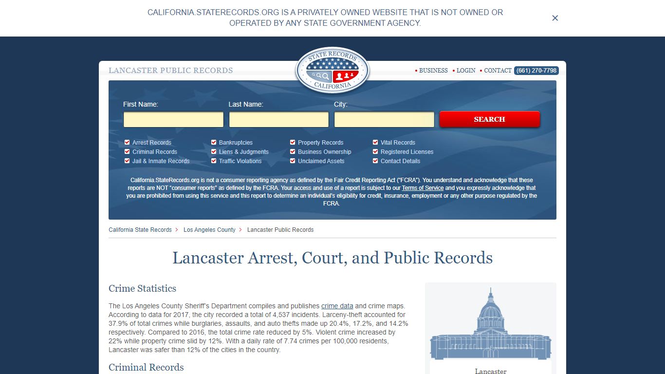 Lancaster Arrest and Public Records | California ...